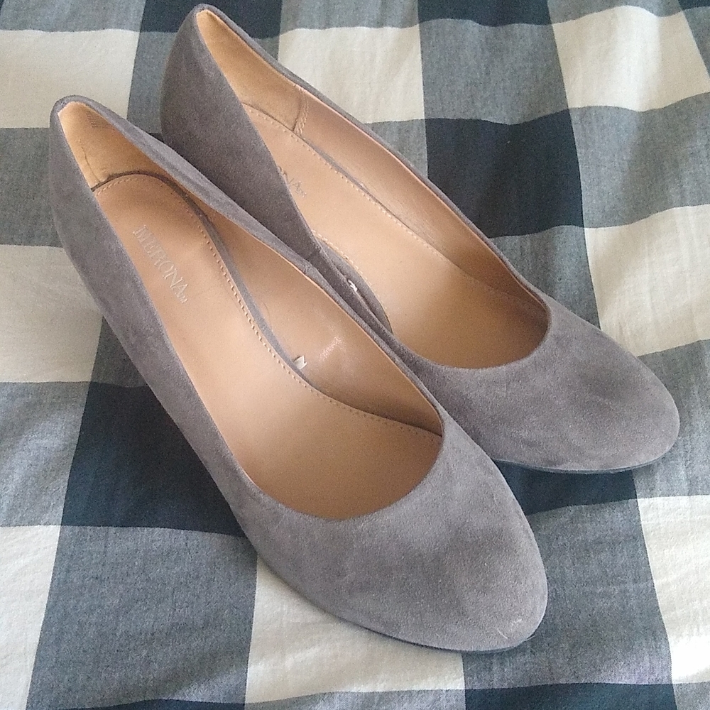 Cute gray wedge heels